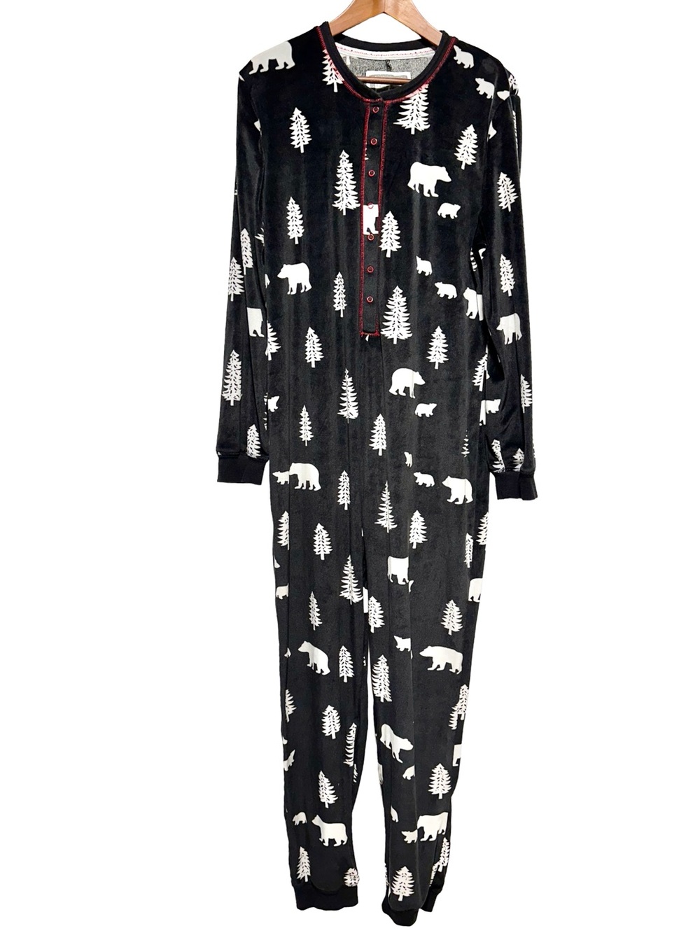 Plush Polar Bear Pine Tree Onesie Pajamas Après Ski Cabin Lodge Cozycore L